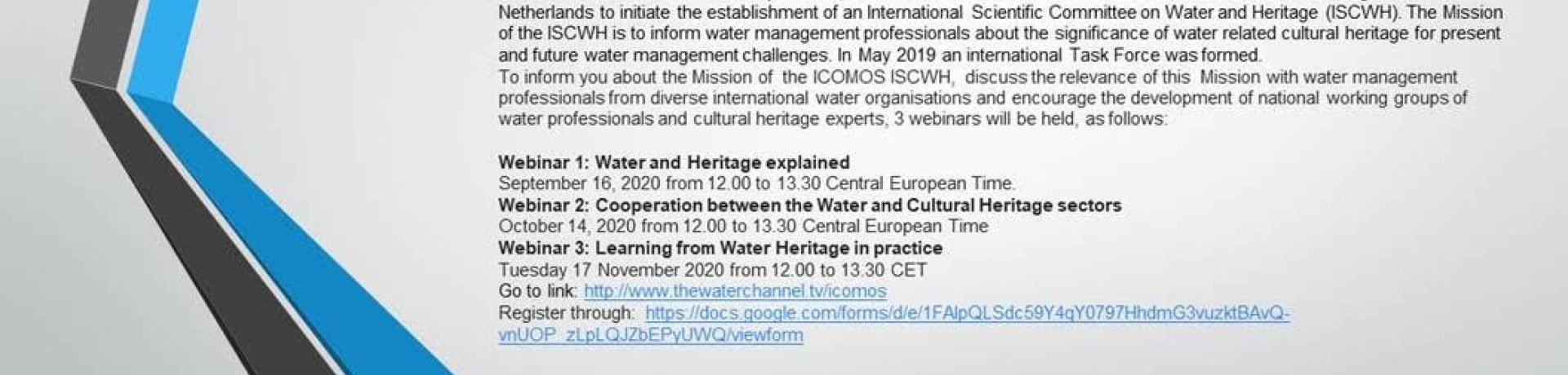 water and heritage webinars
